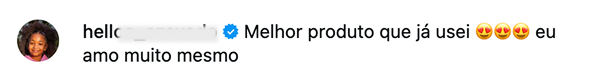 Comentário real de cliente 2
